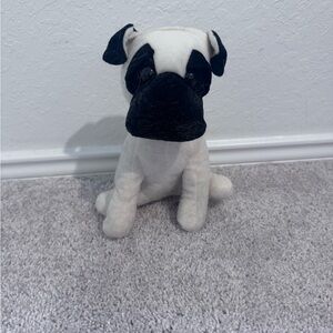 Plush Pug Dog Toy - Black and White